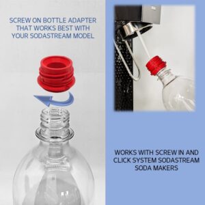 Sodafall Seltzer bottle with converter adapter for SodaStream machines/Fizz saver seltzer bottle with dispenser (red)