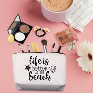 TSOTMO Beach Bag Beach Life Configuration Makeup Bag Trip Gifts Life is Better at The Beach Cosmetic Bag Gift for Beach Beach Themed Gift (Beach Life)