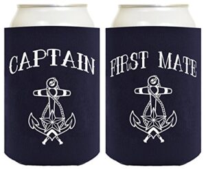 funny can coolie captain and first mate nautical sailing 2 pack can coolies navy