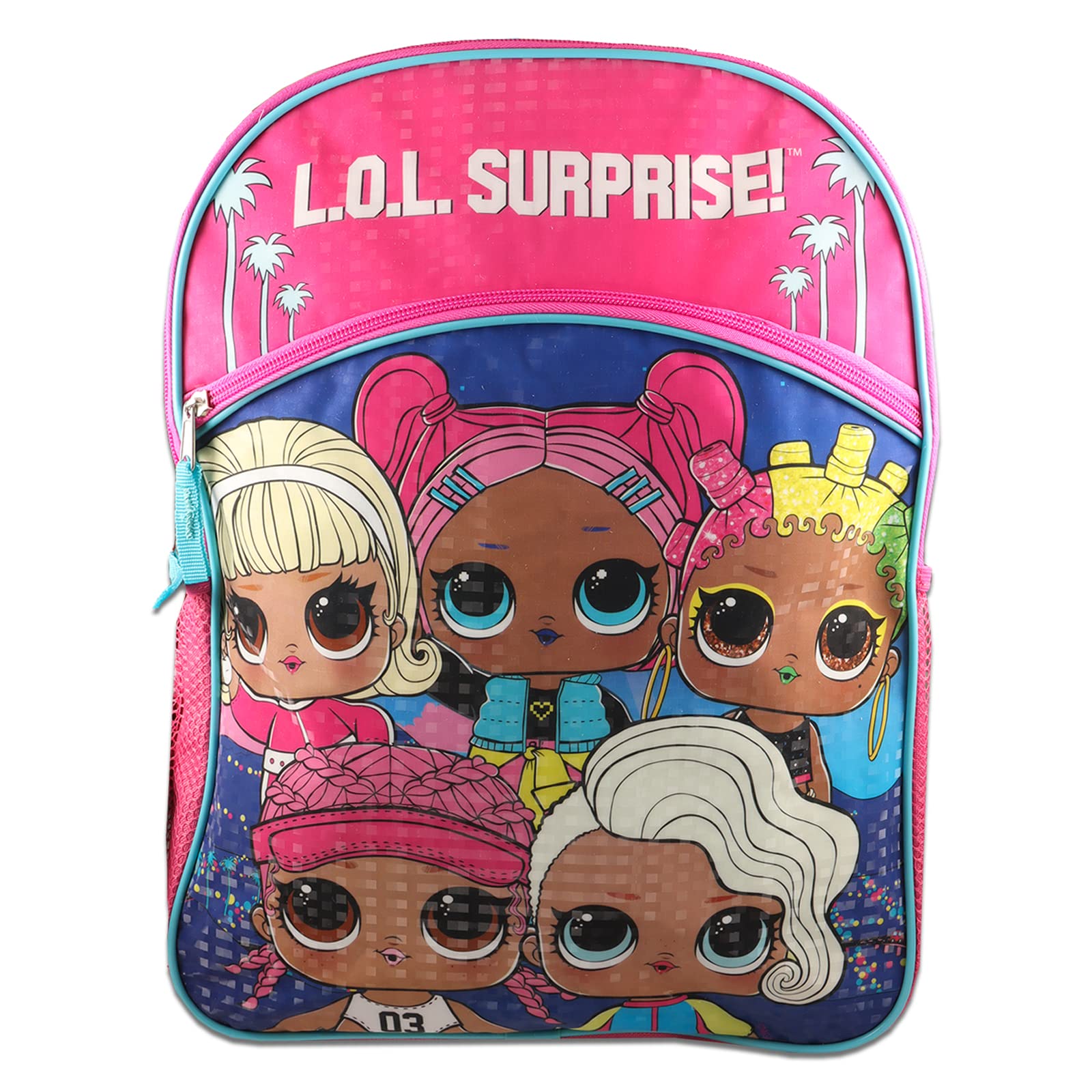 LOL Surprise Backpack and Lunch Box Set - 4 Pc Bundle with 16” LOL Surprise Backpack, Lunch Box, Stickers, and More | LOL Surprise School Supplies