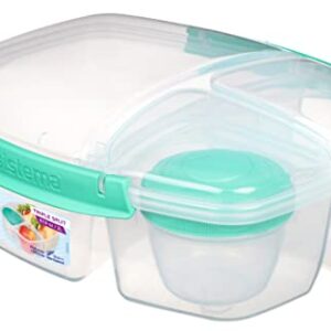 Sistema to Go Triple Split Lunch Box with Yoghurt Pot, 2L - Assorted Colour