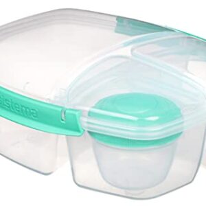 Sistema to Go Triple Split Lunch Box with Yoghurt Pot, 2L - Assorted Colour