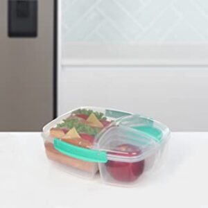 Sistema to Go Triple Split Lunch Box with Yoghurt Pot, 2L - Assorted Colour