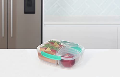 Sistema to Go Triple Split Lunch Box with Yoghurt Pot, 2L - Assorted Colour