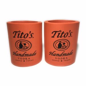 tito's vodka - 12 ounce can - beer can cooler insulator - 2 pack