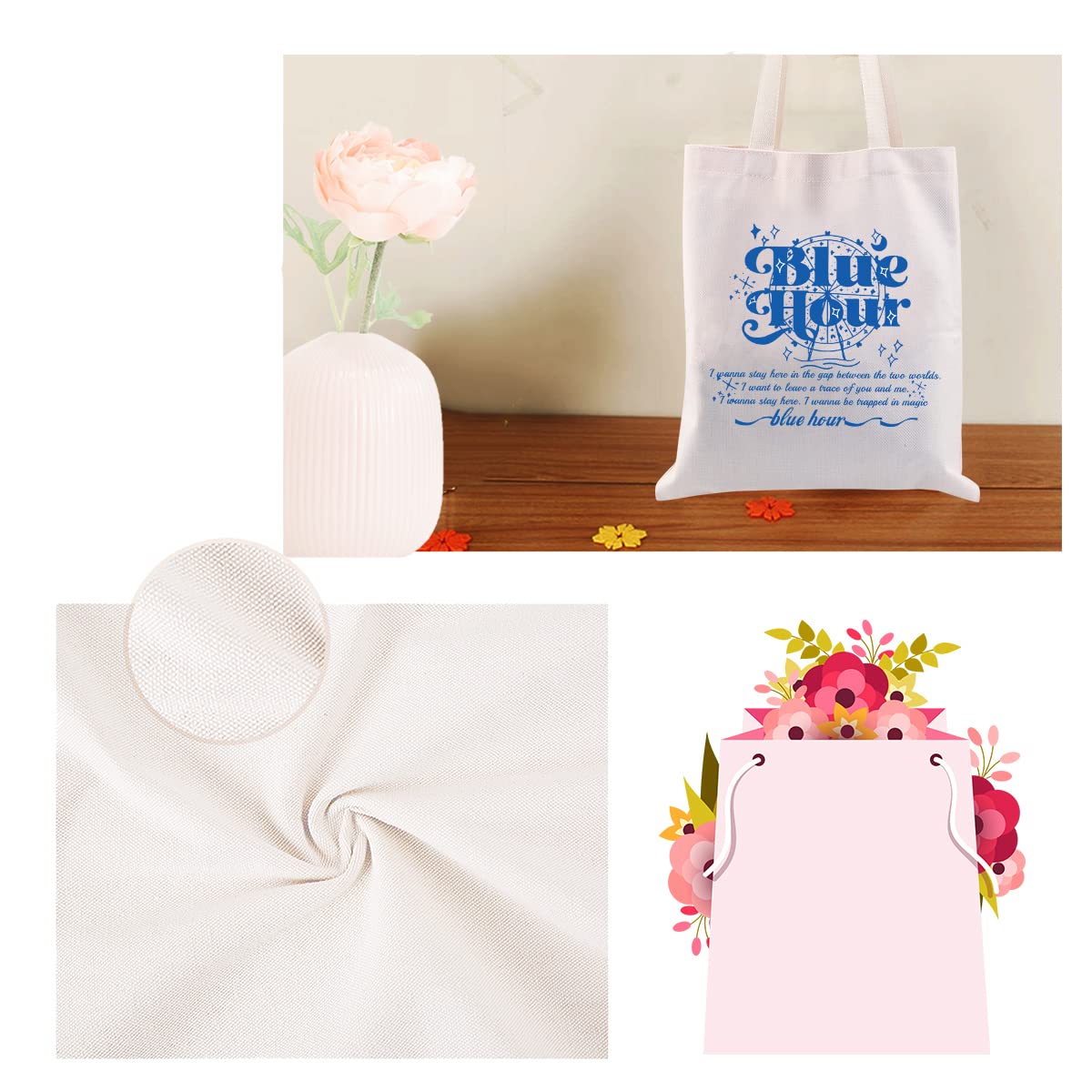 CMNIM Blue ’ Hour Inspired Tote Bag TomorrowXT Album Kpop Merchandise Korean Music Gift for Kpop Lover Party Favor (Blue ’ Hour Inspired Tote Bag)