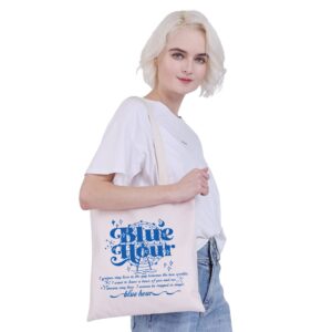 CMNIM Blue ’ Hour Inspired Tote Bag TomorrowXT Album Kpop Merchandise Korean Music Gift for Kpop Lover Party Favor (Blue ’ Hour Inspired Tote Bag)