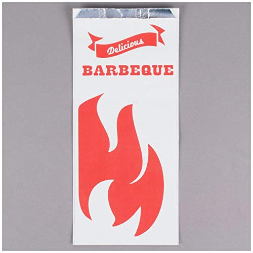 Atlas Paper Bag PTBBQ CPC Pint Foil Bag with Barbeque Design - 1000 Per Case, Case of 1000