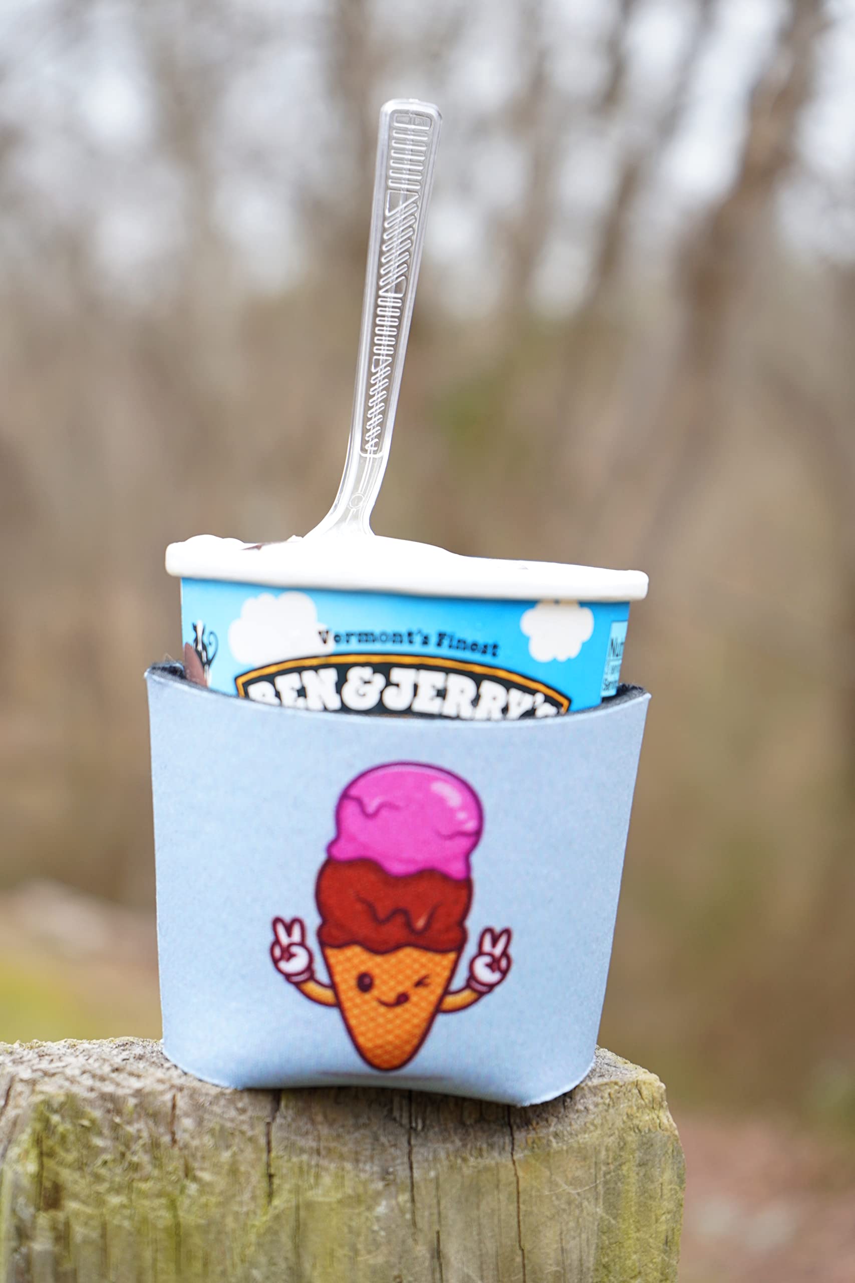 1 Pc Life is Short, Eat More Ice Cream - Pint Coolie. Best Friends Ice Cream Pint Hugger. Pre-Printed Packs (1)