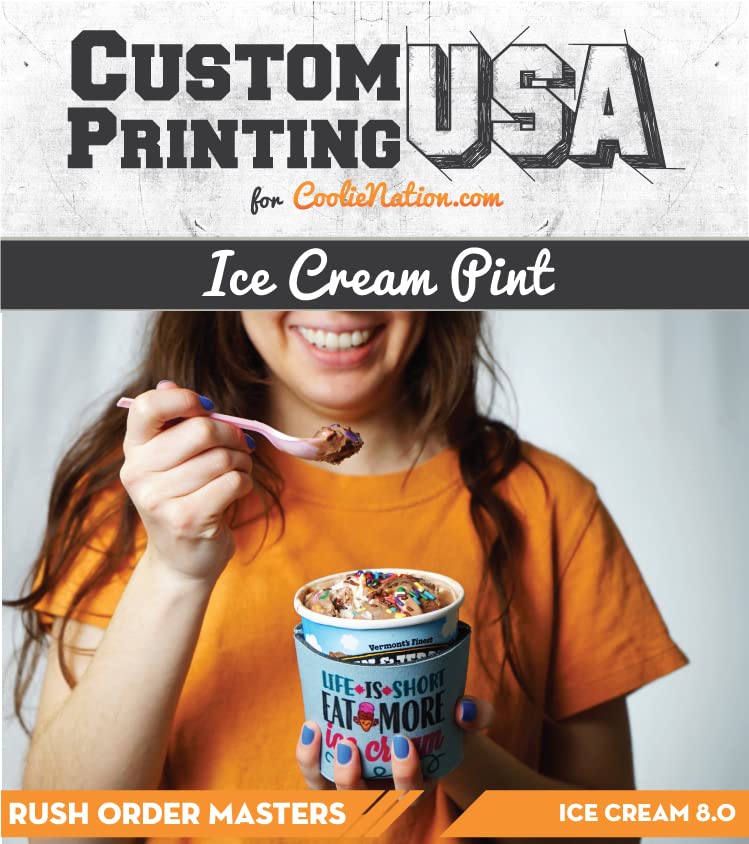 1 Pc Life is Short, Eat More Ice Cream - Pint Coolie. Best Friends Ice Cream Pint Hugger. Pre-Printed Packs (1)