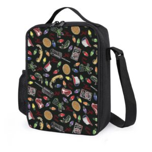 chssong stranger st insulated lunch box dinner bag leakproof cooler portable handbag reusable thermal tote bag with adjustable shoulder strap black, st-black, 25x20x8cm(9.8x7.9x3.1inch)