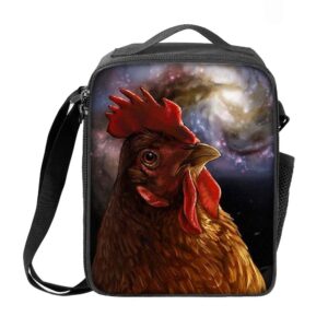 amzbeauty chicken in galaxy lunch bag small lunch box gift for kids boys/girls back to school