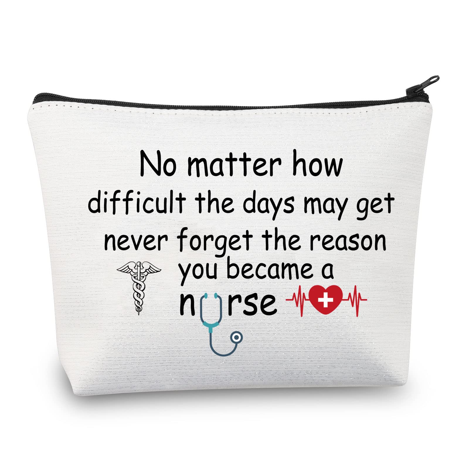 CMNIM Nurse Cosmetic Bag RN Nurse Gifts Nursing Makeup Bag Nurse Student Gifts Nurse Toiletry Bag (RN Nurse Cosmetic Bag White)