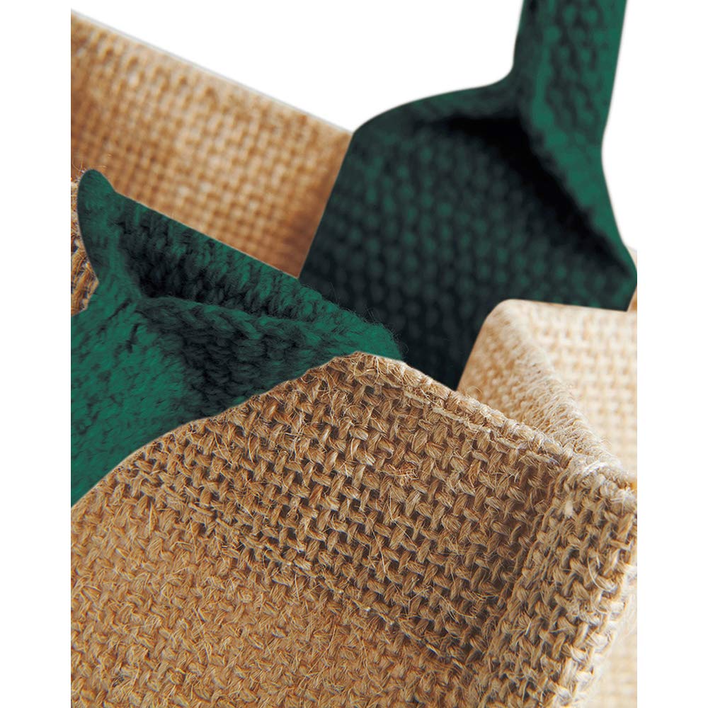 Westford Mill Jute Mini Gift Bag (6 Liters) (One Size) (Natural/Forest Green)