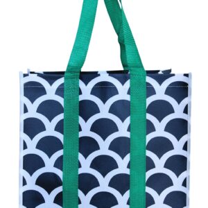 the buti-bag company Extra Large Reusable Shopping Bags Stay Open Premium Wipe Clean (2, Navy Green)