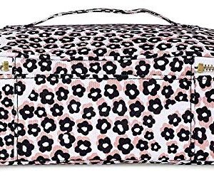 kate spade new york Insulated Lunch Carrier Bag for Women, Travel Makeup Bag, Leopard Floral Toiletry Bag with Double Zipper Close and Top Handle, Flair Flora