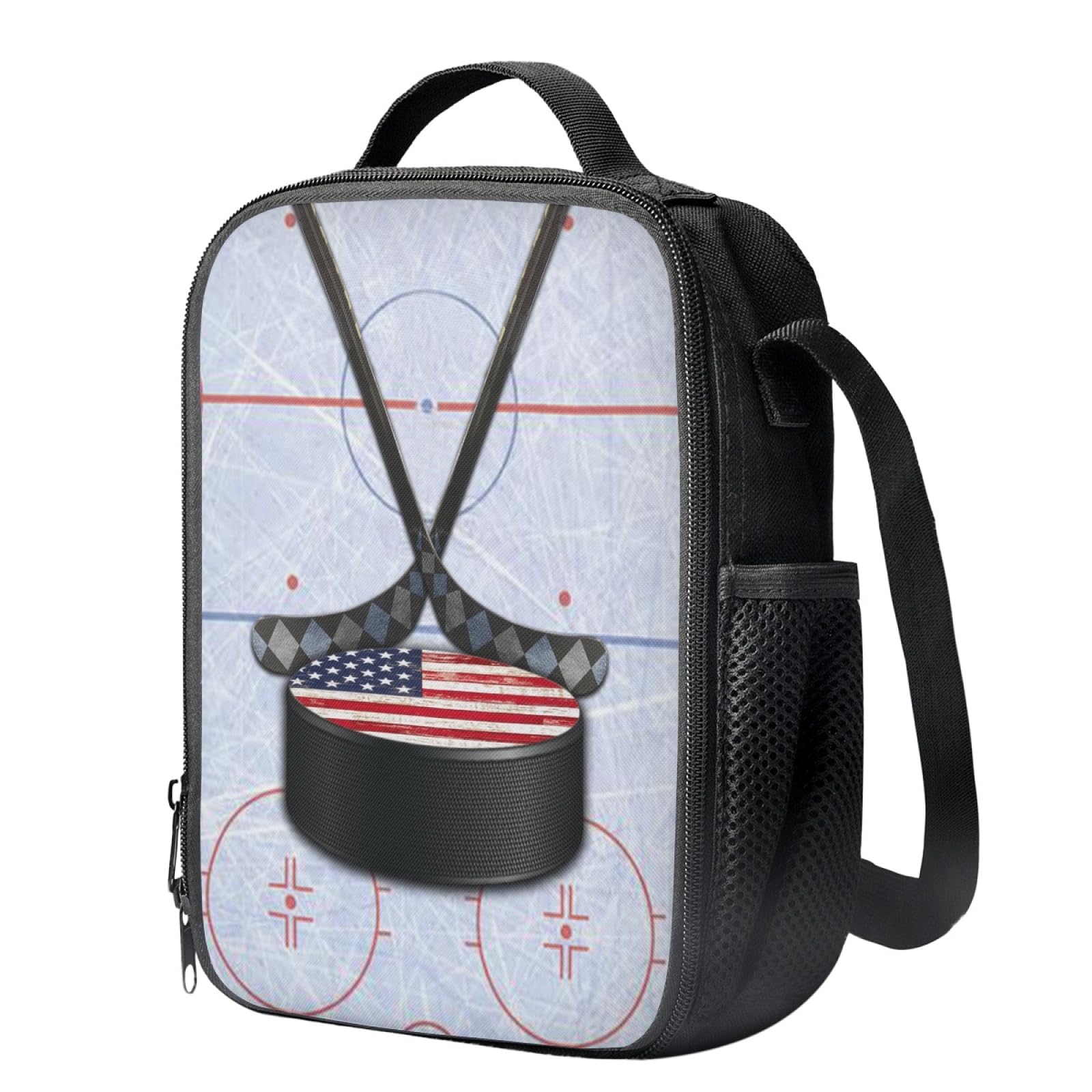 doginthehole Ice Hockey Lunchbox Student Portable Travel Tote Insulated Lunch Bag