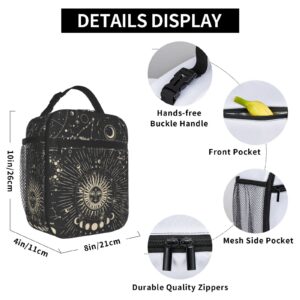 KUOAICY Sun and Moon Mystic Goth Witchy Lunch Box Reusable Insulated Totes Lunch Bag Thermal Cooler For Boy Girls School Men Women Beach Picnic Travel