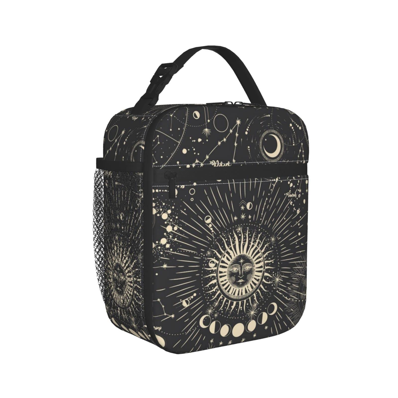 KUOAICY Sun and Moon Mystic Goth Witchy Lunch Box Reusable Insulated Totes Lunch Bag Thermal Cooler For Boy Girls School Men Women Beach Picnic Travel