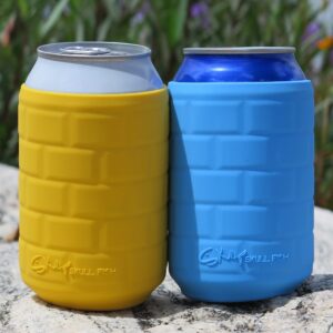 soft silicone sleeves insulators for standard soda/beverage/beer can, standard soda/beverage/beer can silicone cold insulating covers, 12oz beer bottle sleeves(blue)