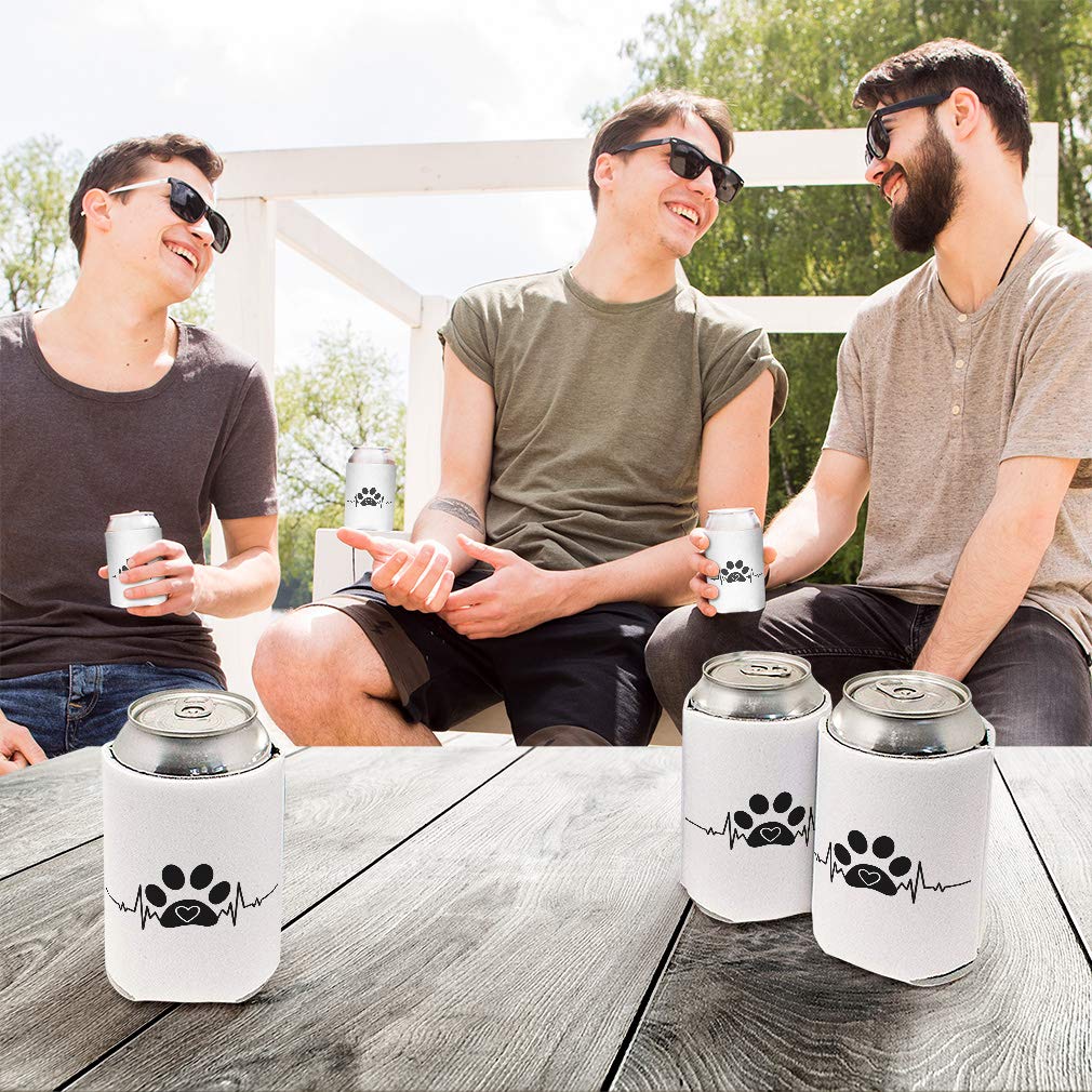 Sleeves for Cans Drink Cooler Paw Dog Pet Love Heart Dogs Mom Scuba Foam Party Beer Cover