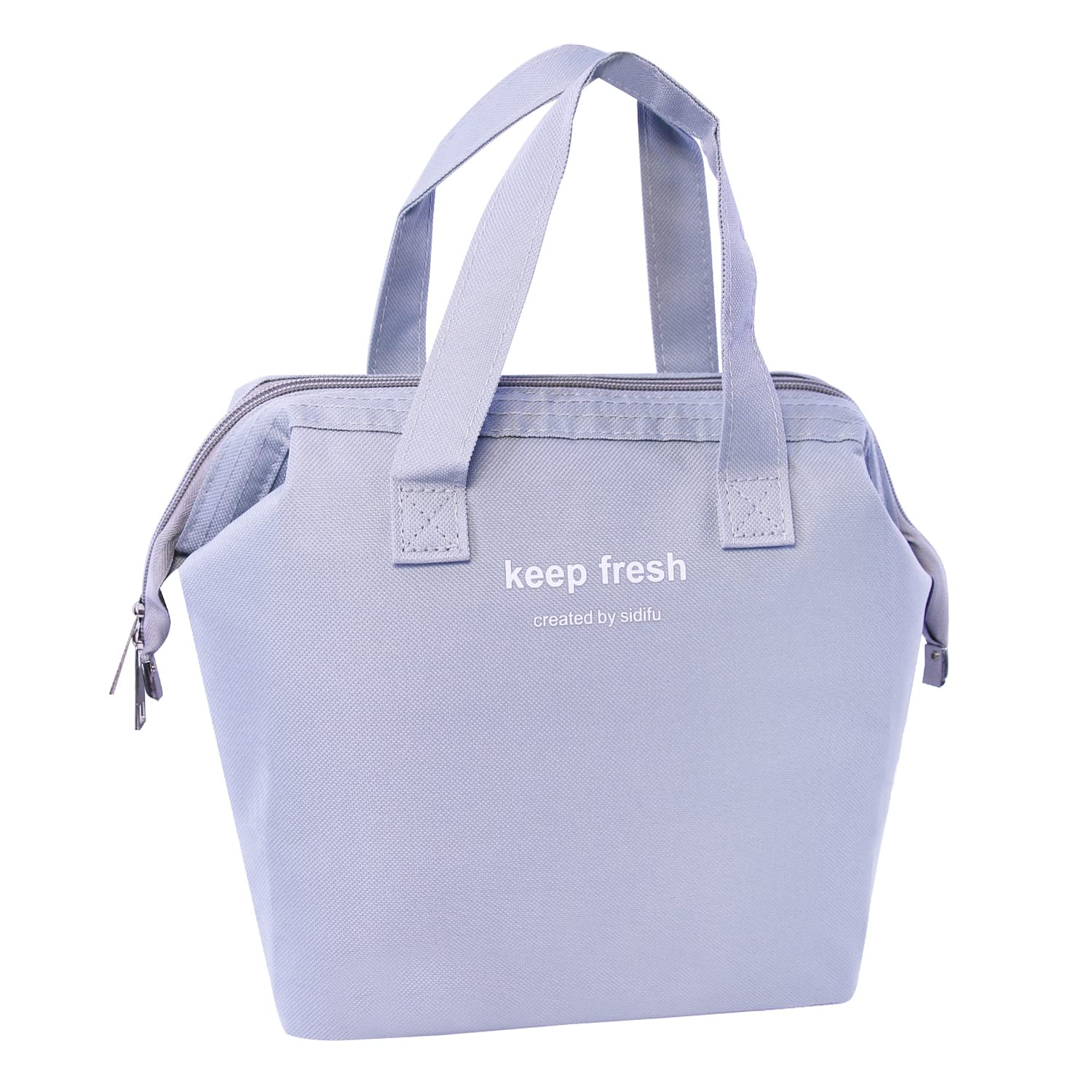 Lovyan Reusable Insulated Lunch Bag Stylish Bento Lunch Bag Water-resistant Lunch Tote Bag Lunch Box Containers for Women Men Adults Work Picnic (Grey)