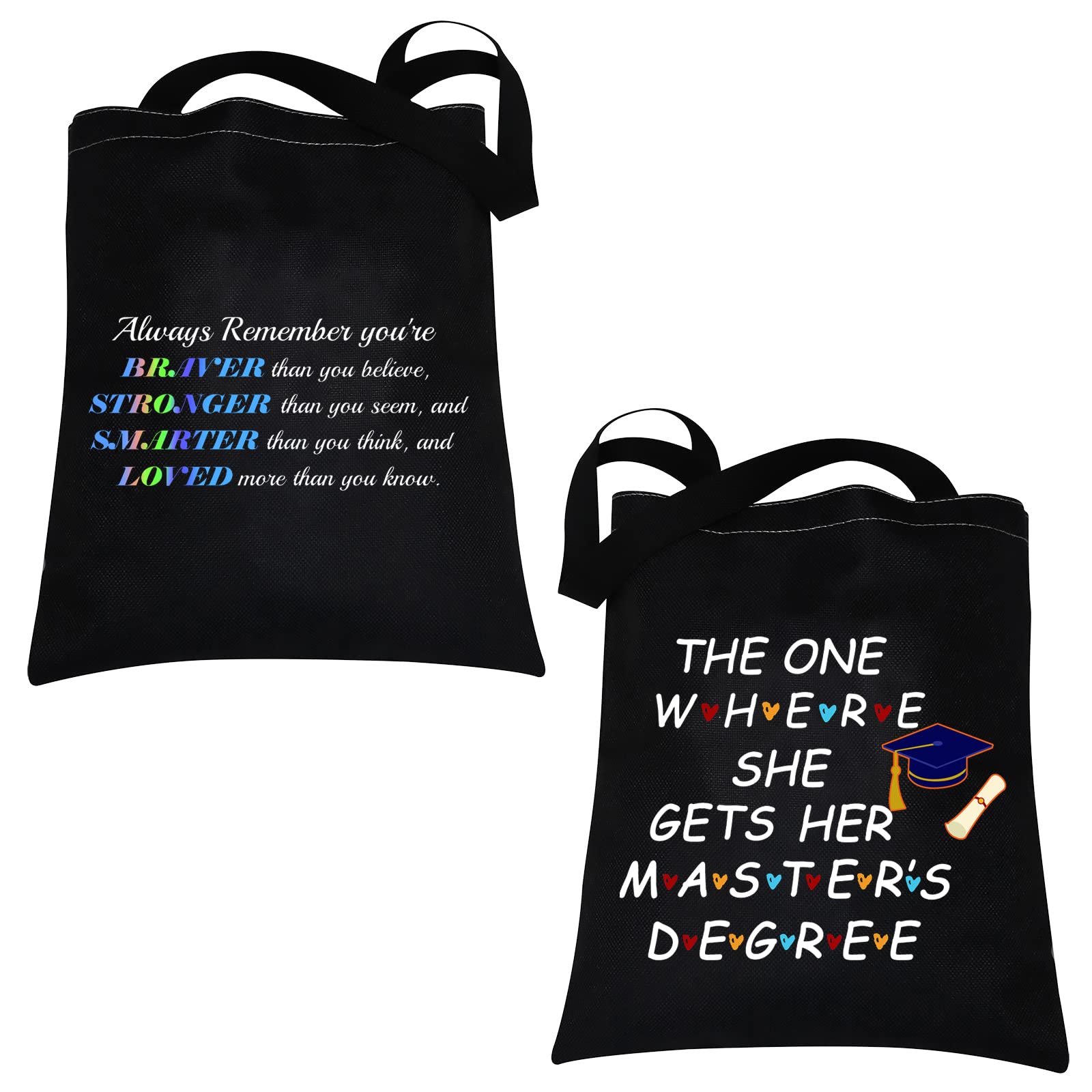 CMNIM Masters Degree Graduation Gifts for Her The One Where She Gets Her Masters Degree Reusable Tote Bag MBA Student Gifts (Masters Degree Gifts Tote Bag)