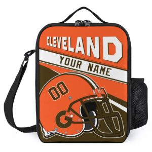 mdbozli custom personalized cleveland lunch bag adjustable shoulder straps portable insulated lunch box for boy girl women men