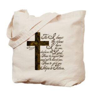 cafepress plan of god jeremiah 29:11 tote bag canvas tote shopping bag
