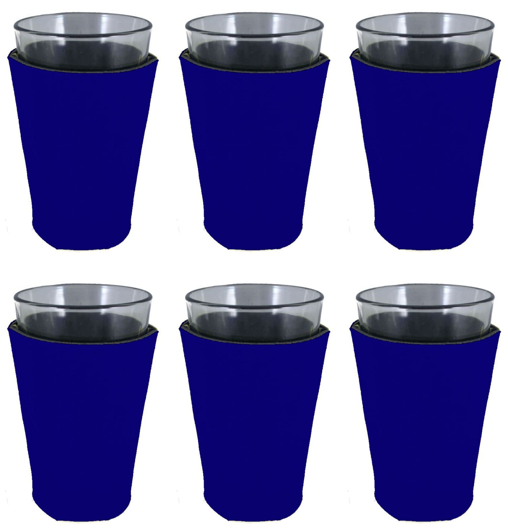 Blank Foam Pint Glass Coolie (6 Pack, Royal Blue)