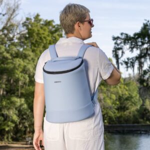 Corkcicle EOLA Soft Cooler Backpack, Periwinkle, Waterproof and Leak Proof Insulated Bag, Perfect for Wine, Beer, and Ice Packs, Camping Cooler, Hiking Cooler, Beach Cooler