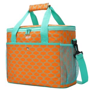 mier 18l large soft cooler insulated picnic bag for grocery, camping, car, bright orange color