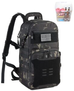dbtac tactical lunch backpack, large lunch cooler for men women | backpack coolers insulated for work picnic travel (black camo, 24-cans)