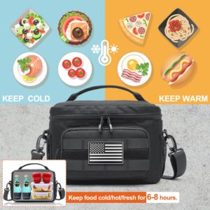 POWNEW Tactical Lunch Box for Men Women, Large Insulated Cooler Bag Lunch Pail for Office Work Picnic Gym Construction Camping, Gifts for Christmas Birthday