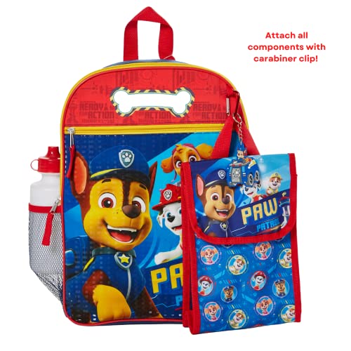 RALME Nickelodeon Paw Patrol Backpack Set for Kids, 16 inch with Lunch Bag and Water Bottle, 5 Piece Value Set Multicolor