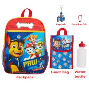 RALME Nickelodeon Paw Patrol Backpack Set for Kids, 16 inch with Lunch Bag and Water Bottle, 5 Piece Value Set Multicolor