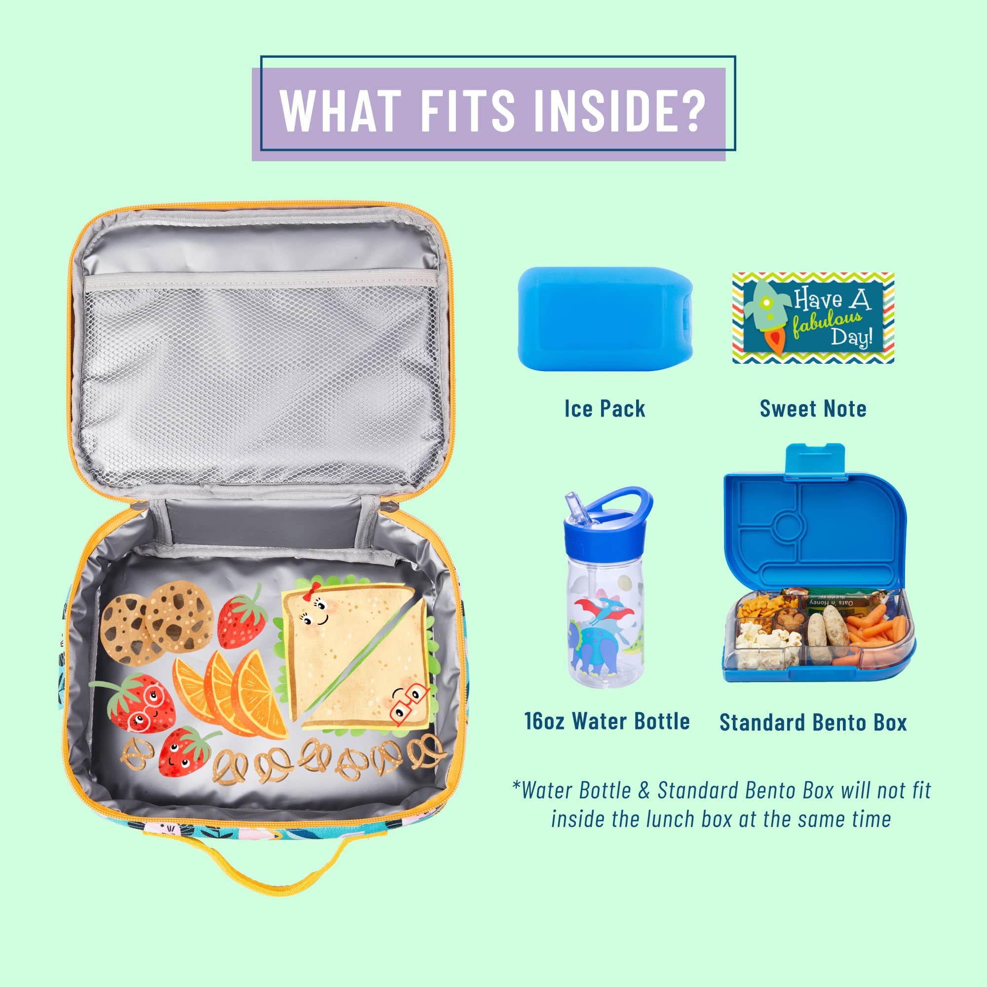 Wildkin Kids Insulated Lunch Box Bag for Boys & Girls, Reusable Kids Lunch Box is Perfect for Early Elementary Daycare School Travel, Ideal for Hot or Cold Snacks & Bento Boxes (Party Animals)