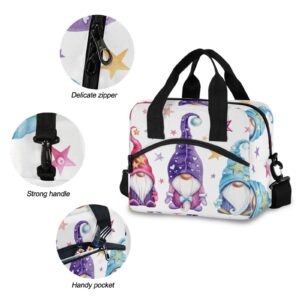 ALAZA Magic Gnomes Lunch Bags for Women Leakproof Crossbody Lunch Bag Lunch Cooler Bag with Shoulder Strap