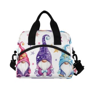 ALAZA Magic Gnomes Lunch Bags for Women Leakproof Crossbody Lunch Bag Lunch Cooler Bag with Shoulder Strap