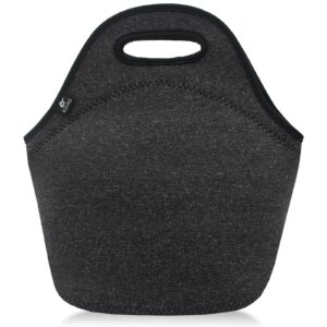 lovac neoprene lunch bag for men,insulated lunch tote,durable and waterproof lunch bag,reusable soft and lightweight (black)