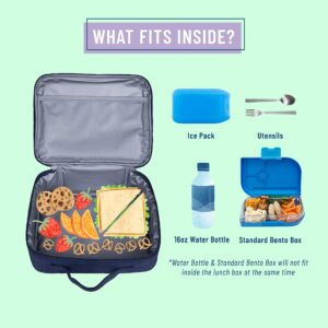 Wildkin Kids Insulated Lunch Box Bag for Boys & Girls, Reusable Kids Lunch Box is Perfect for Early Elementary Daycare School Travel, Ideal for Hot or Cold Snacks & Bento Boxes (Rip-Stop Blue)