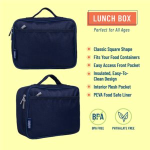 Wildkin Kids Insulated Lunch Box Bag for Boys & Girls, Reusable Kids Lunch Box is Perfect for Early Elementary Daycare School Travel, Ideal for Hot or Cold Snacks & Bento Boxes (Rip-Stop Blue)