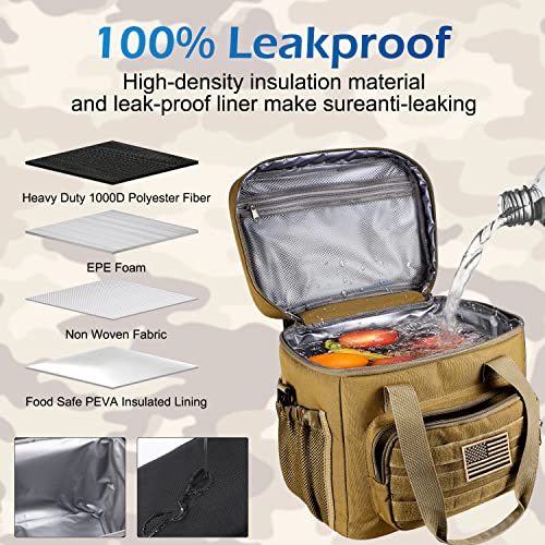 Large Lunch Box for Men Women-Tactical Cooler Lunch bag Insulated with 2 ice Pack Big Lunch Bag 18L Heavy Duty Durable Large Lunch Tote Bag for Work Adult, Picnic-18L