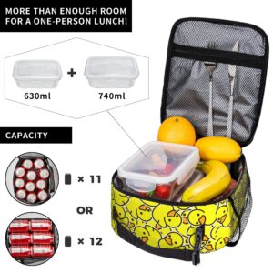 qaxcdmky Little Yellow Duck Insulated Lunch Bag, Oxford Cloth, Keeps Food Hot/Cold