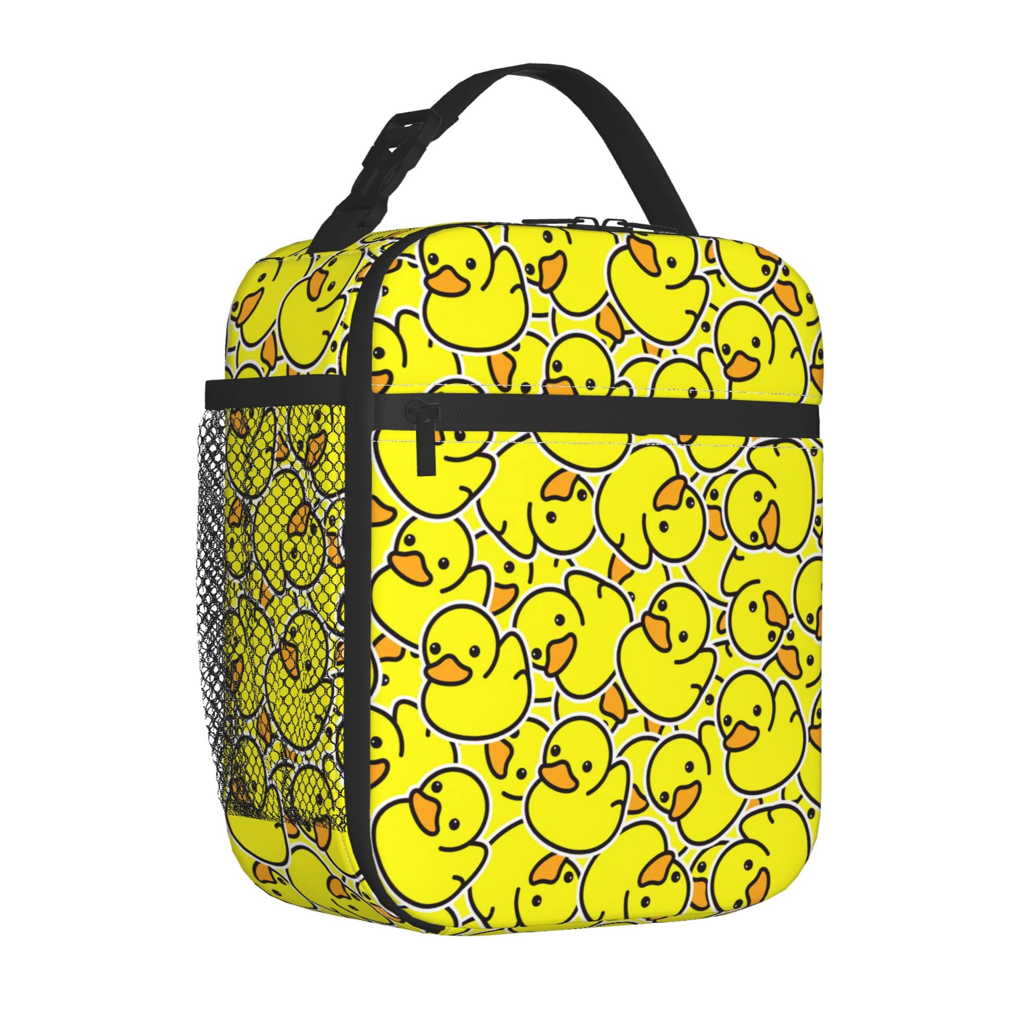 qaxcdmky Little Yellow Duck Insulated Lunch Bag, Oxford Cloth, Keeps Food Hot/Cold