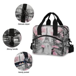 ALAZA Art Paris Eiffel Tower Insulated Lunch Box Reusable Cooler Bags with Shoulder Strap for Women Men Adults, 19-Can (12.5L)