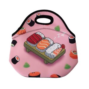 wrapables insulated neoprene lunch bag, sleeping sushi
