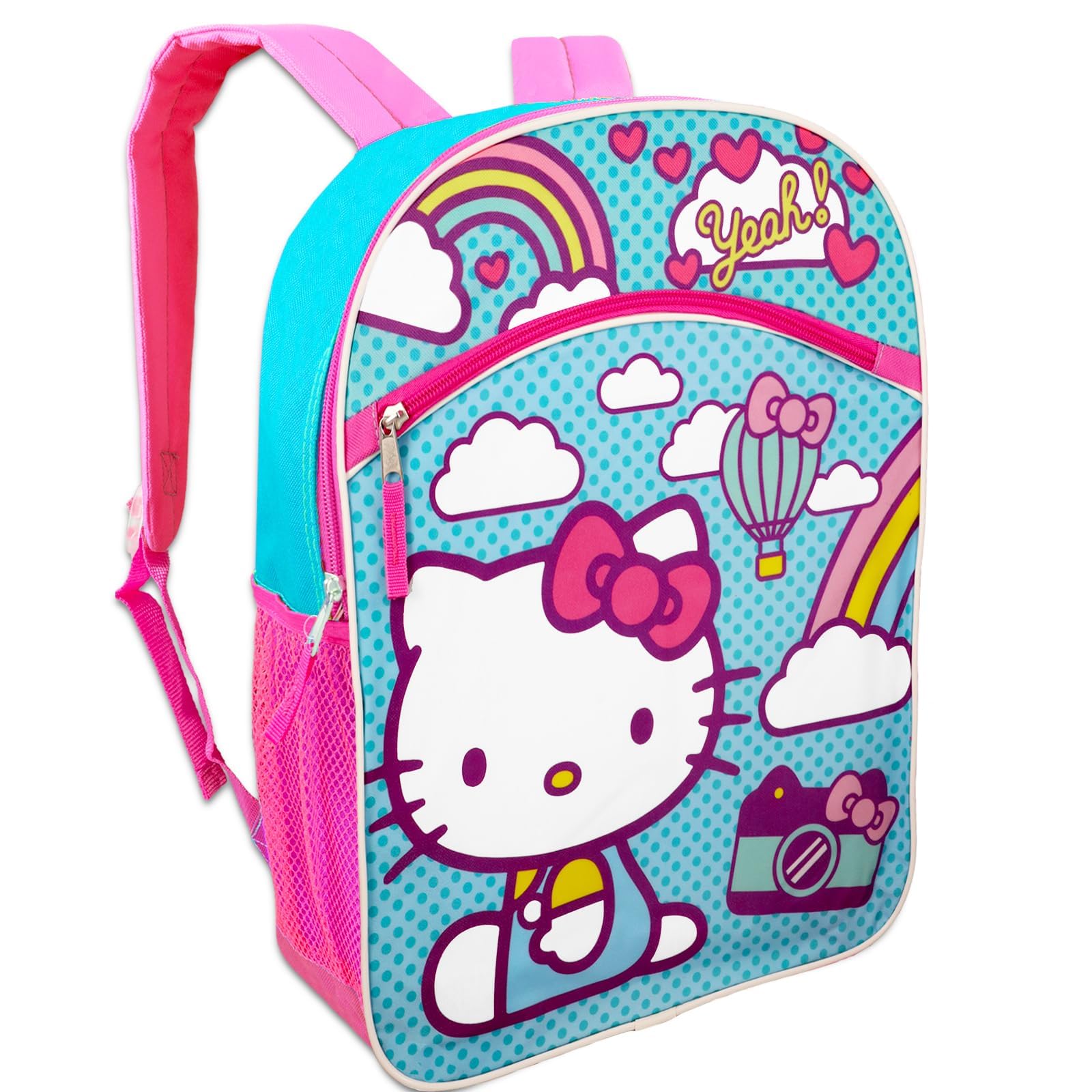 Hello Kitty Backpack and Lunch Box Set for Kids Boys Girls -- 5 Pc 16" Kitty Backpack, Lunch Bag, and More Bundle (Hello Kitty Party School Supplies).