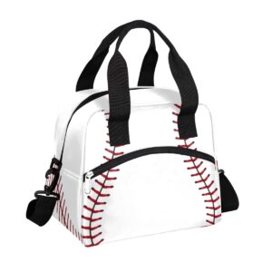 baseball lunch bag for women men insulated reusable lunch box with adjustable shoulder strap cooler tote bag for school work picnic beach hiking