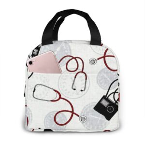 kslai calling all nurses blood pressure white lunch bag tote bag lunch bag for women lunch box insulated lunch container